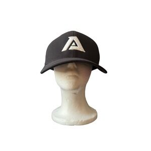 Black Flexfit 110 Adjustable Hat Yupoong Embroidered A Logo Baseball Cap‎